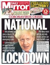 UK Newspaper Front Pages for Tuesday, 24 March 2020 | Paperboy Online ...