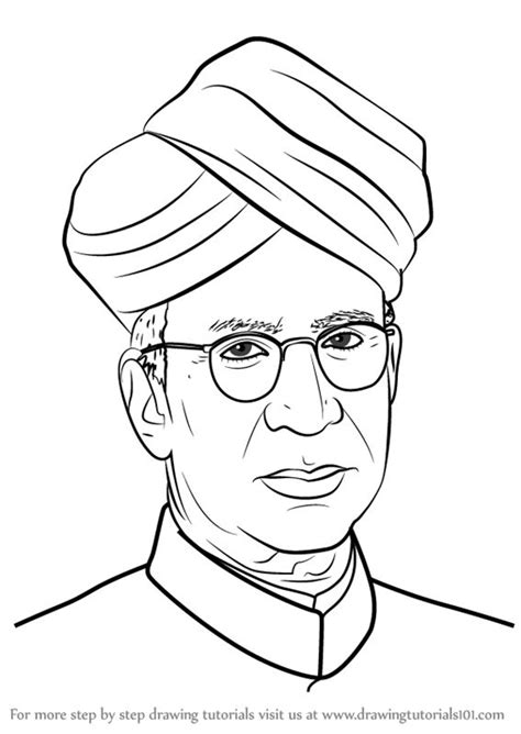 Learn How to Draw Sarvepalli Radhakrishnan (Politicians) Step by Step : Drawing Tutorials Bff ...