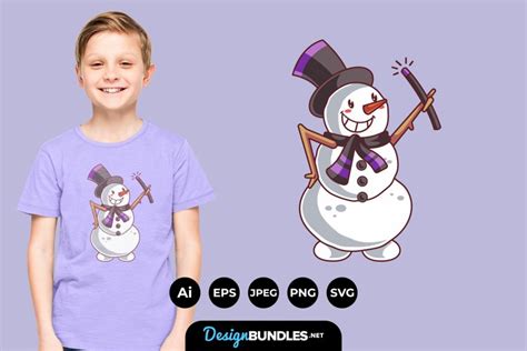 Snowman for T-Shirt Design