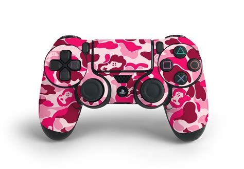 PS4 Controller Pink Game Camo Skin Decal Kit - Game Decal