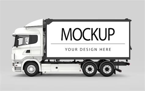 Truck mockup PSD file | Free Download