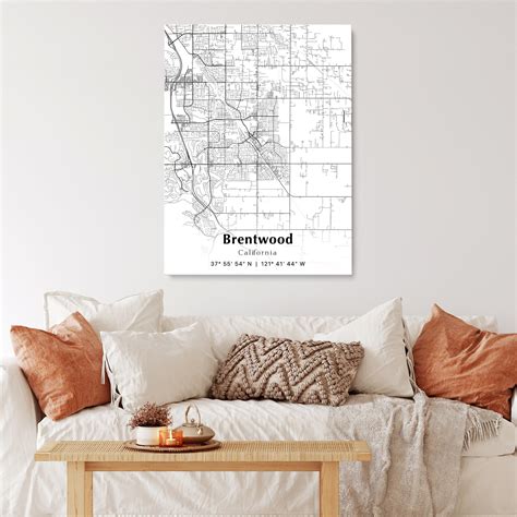 Brentwood City Map Print, Brentwood California Map Poster, USA City ...