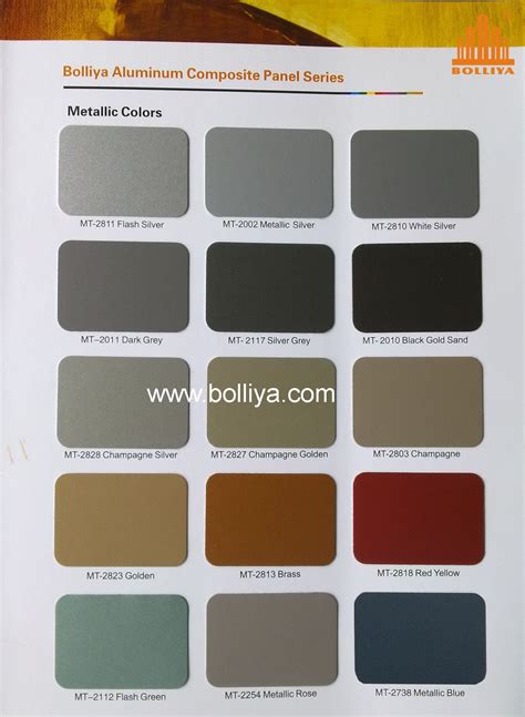 Metallic Paint Color Charts