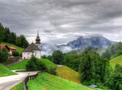 Germany Scenery Temple Mountains Road Seiden Trees Nature wallpaper ...