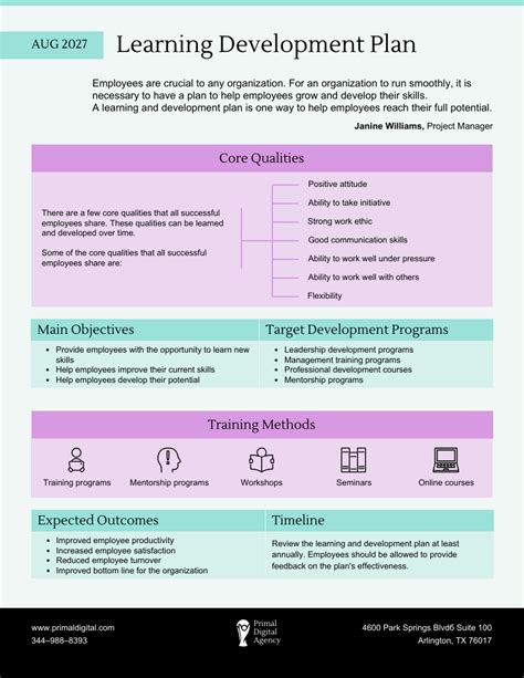 Learning Development Plan Template