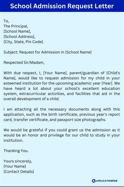 (9+ Samples) Application for School Admission