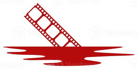 Silhouette of the Bloody Filmstrip Sign for Movie Icon Symbol with ...