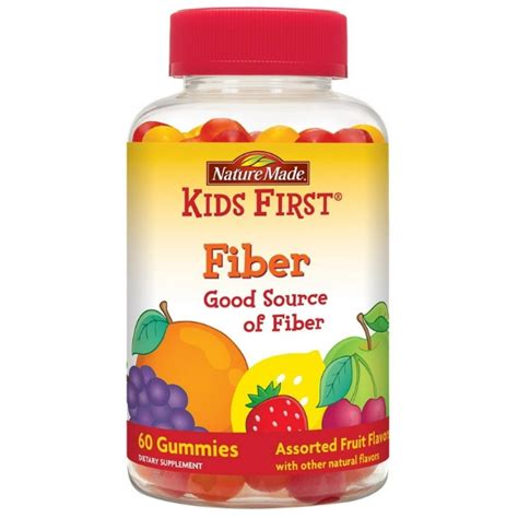 Nature's Made Kids First Fiber Gummies, Fruit Flavors, 60 ea (Pack of 2) - Walmart.com - Walmart.com