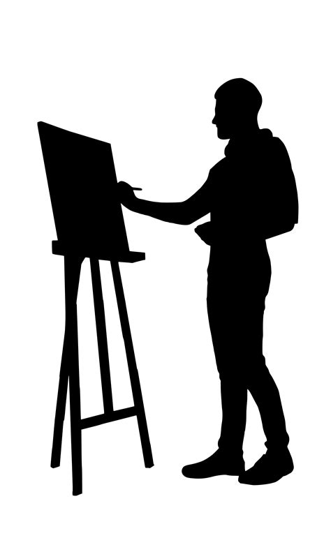 Free Images : silhouette, artist, drawing, standing, painter, isolated, painting, artistic ...