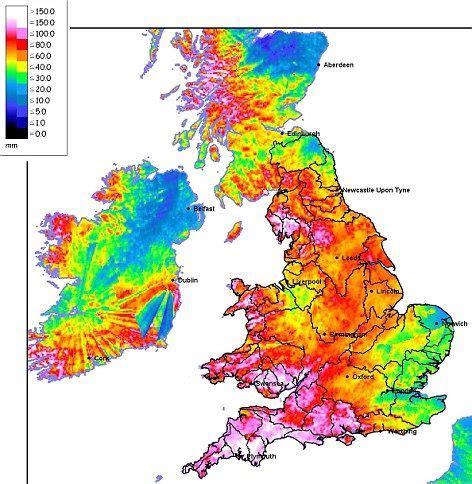 So where WAS the wettest place in Britain? Rainfall map captures the incredible amount of water ...