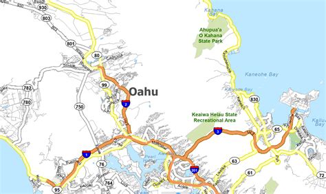 Map of Oahu Island, Hawaii - GIS Geography