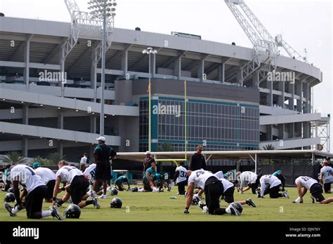 Jacksonville Municipal Stadium serves as the backdrop at the Jacksonville Jaguars training camp ...