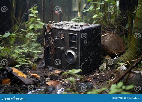 Black Box Recorder Amidst the Debris of a Stock Image - Image of ...