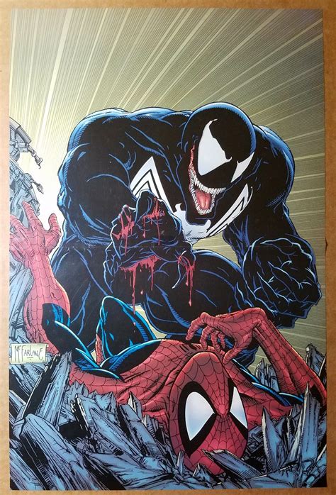 Spider-Man Vs Venom Marvel Comics Poster by Todd McFarlane