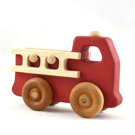 Firetruck Toy Personalized Wooden Toy Fire Engine Waldorf - Etsy