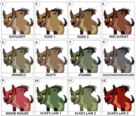 TLK - Hyena Color Schemes by emiemi345 on DeviantArt