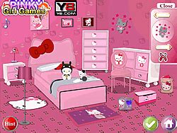 Play Hello Kitty Girl Bedroom game online - Y8.COM