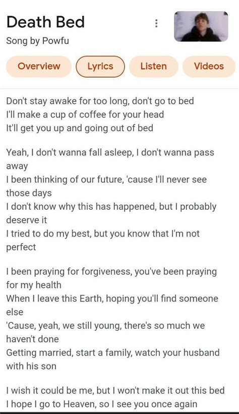 death bed full lyrics - Brainly.ph