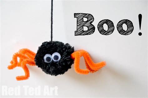 Spider Craft: Pom Pom Spider - Red Ted Art's Blog