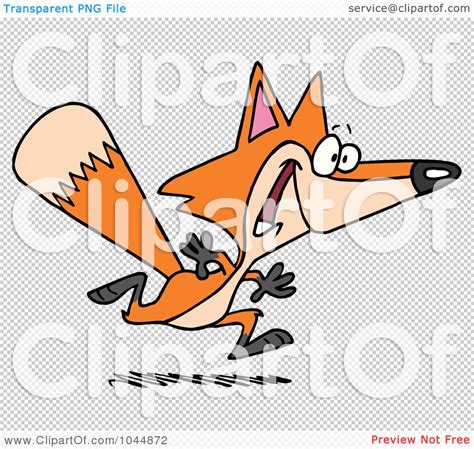 Royalty-Free (RF) Clip Art Illustration of a Cartoon Running Fox by toonaday #1044872