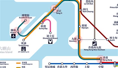 Airport Express map - Hong Kong MTR