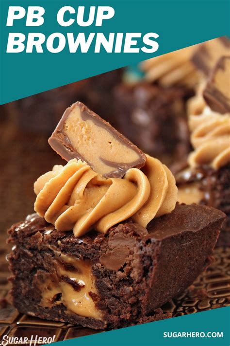 Peanut Butter Cup Brownies - SugarHero