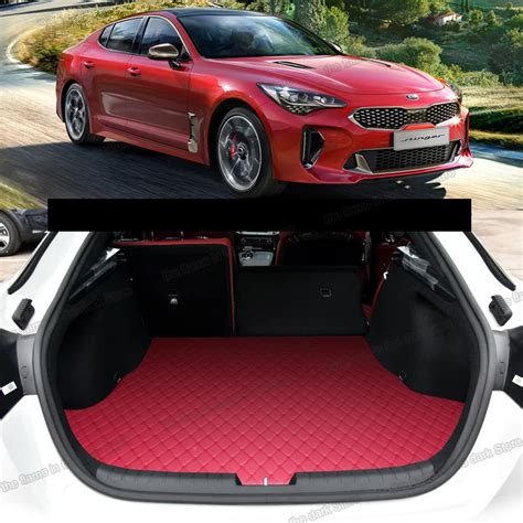 Leather Car Trunk Mat Cargo Liner For Kia Stinger Interior Rug Carpet Accessories 2018 2019 2020 ...