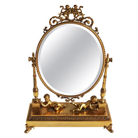 Antique Vanity With Oval Mirror