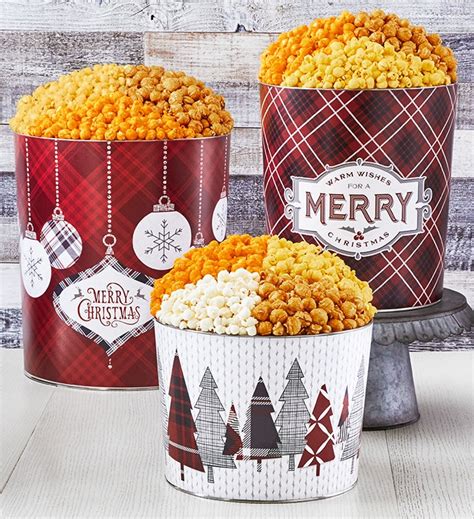 Holiday Popcorn Tins | Holiday Gift Baskets | The Popcorn Factory