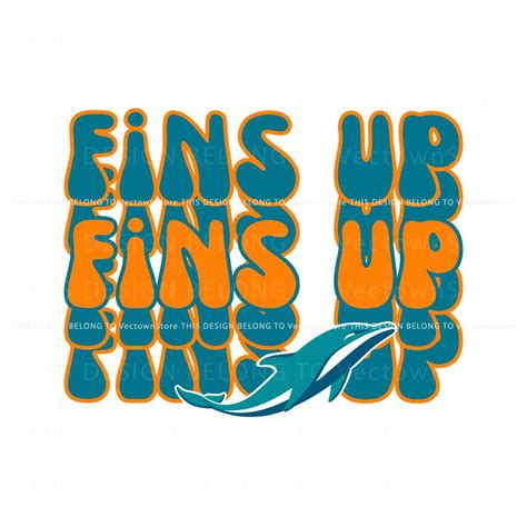 Fins Up Miami Dolphins Svg Cricut Digital Download