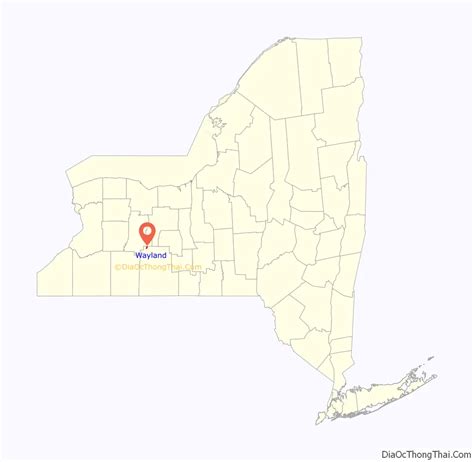 Map of Wayland village, New York - Thong Thai Real