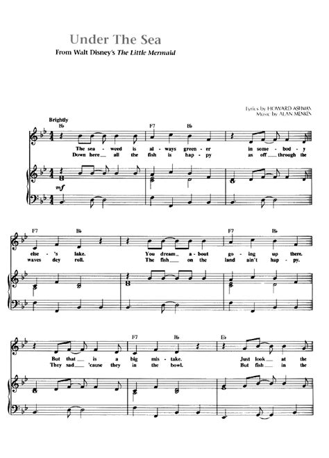 UNDER THE SEA Piano Sheet music | Easy Sheet Music