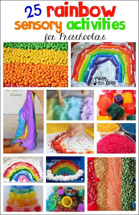 25 Rainbow Sensory Activities for Preschoolers - Mess for Less