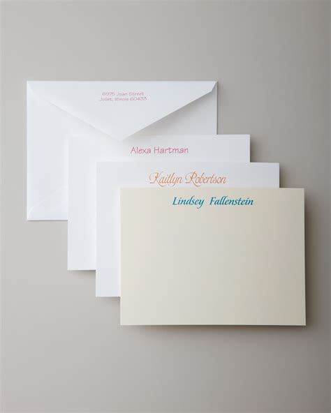 50 Casual Correspondence Cards with Personalized Envelopes