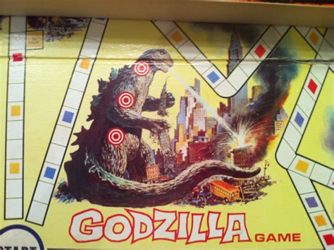 the sphinx: GODZILLA Board Game (Ideal, 1963)