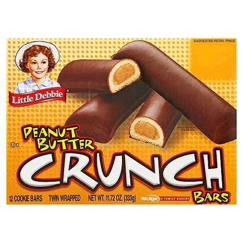 Little Debbie Peanut Butter Crunch Cookie Bars, 12 count, 11.72 oz