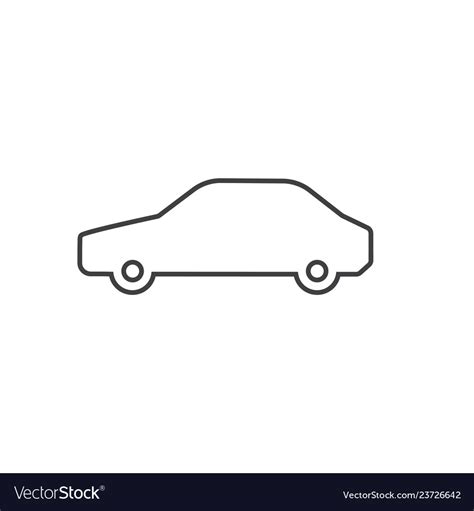 Thin line car icon isolated on white background Vector Image