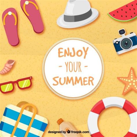 Enjoy your summer Vector | Free Download Beach Images, Beach Photos, Tropical Beach, Summer ...