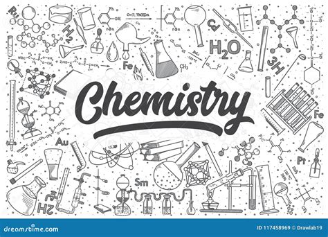 Hand Drawn Chemistry Vector Doodle Set. Stock Vector - Illustration of abstract, equipment ...