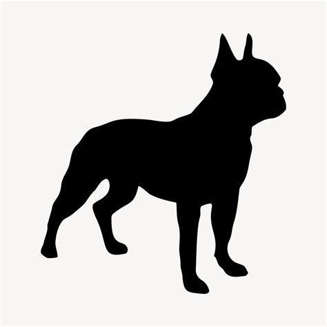 Boston Terrier dog silhouette, animal | Free Photo - rawpixel