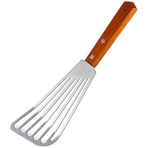 Stainless Steel Fish Spatula Turner, Wood Handle Fish Spatula, Slotted Turner, Kitchen Metal ...