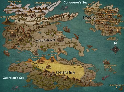 Pin by Brady Cunningham on Runeterra in 2020 | Vintage world maps, Map ...