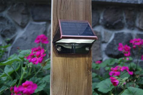 Solar Deck Rail Lights | Copper Low Profile Flat Mounted Set of 2