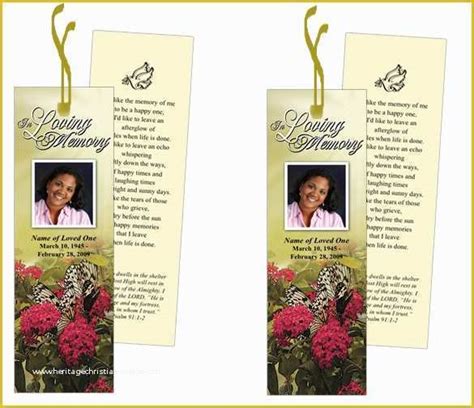 In Loving Memory Bookmark Template Free Of 21 Funeral Bookmark Templates Word Psd ...