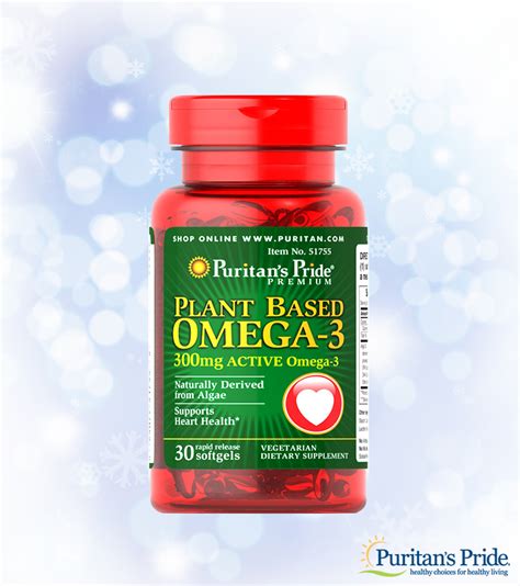 Plant Based Omega 300 mg 30 Softgels | Heart Health Supplements ...