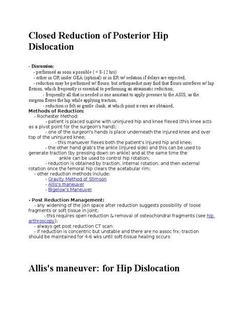 Closed Reduction of Posterior Hip Dislocation | PDF | Anatomical Terms ...