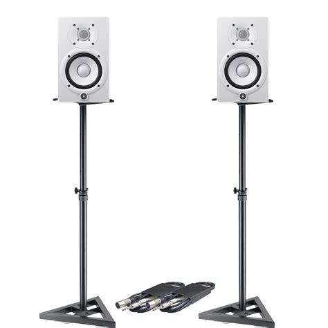 Yamaha HS5 White + Stands & Leads - The Disc DJ Store