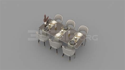 2866.-Free-3D-Dining-Table-And-Chair-Model-Download - 3Dzip.Org - 3D Model Free Download