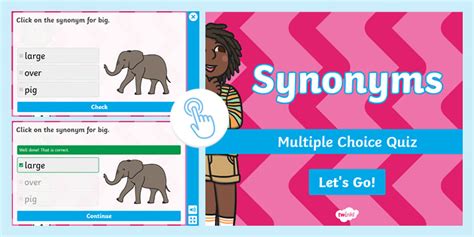 Synonyms Interactive Multiple Choice Quiz | GO! Interactive