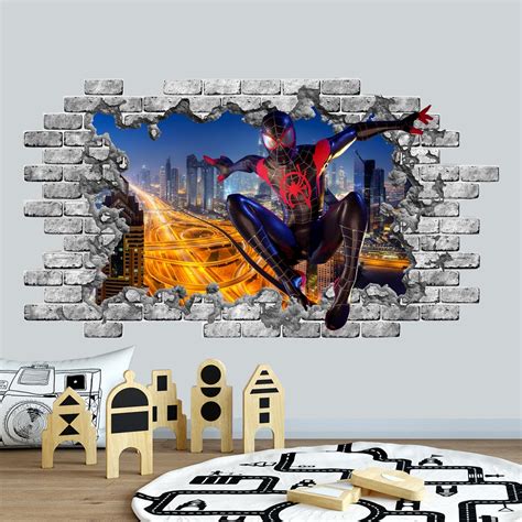 3D Spiderman Wall Decal. 3D Wall Sticker Marvel Comics Mural. - Etsy